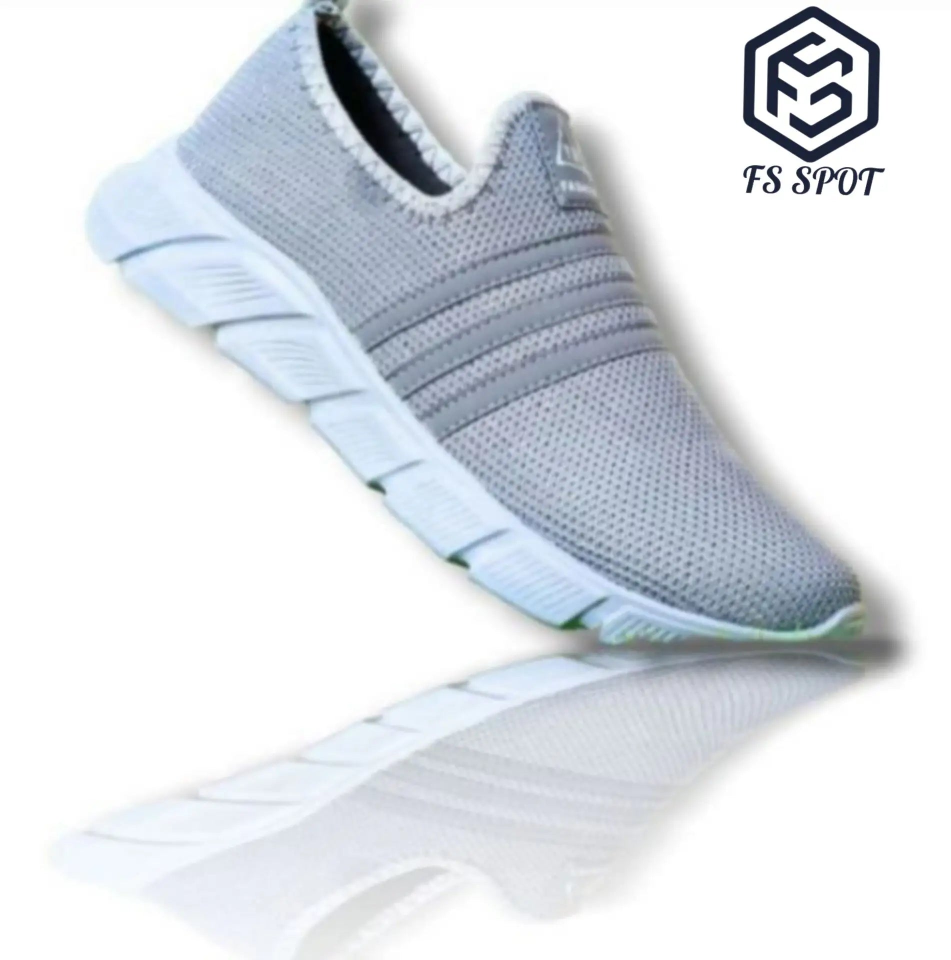 Men’s Lightweight Slip-On Grey Sneakers – Breathable Mesh & All-Day Comfort | FS SPOT