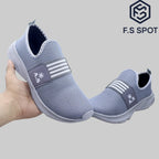 Men’s Lightweight Slip-On Grey Sneakers – Breathable Mesh & All-Day Comfort | FS SPOT