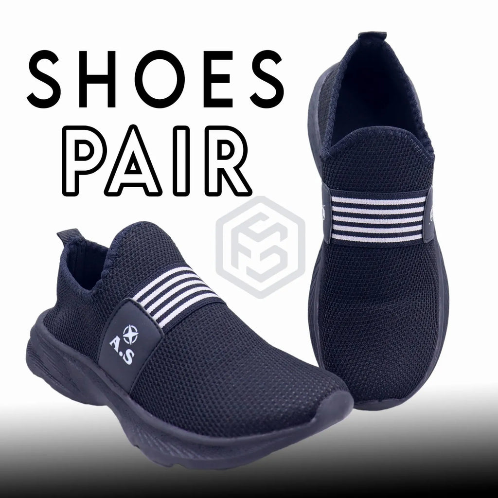 Men’s Lightweight Slip-On Black Sneakers – Breathable Mesh & All-Day Comfort | FS SPOT
