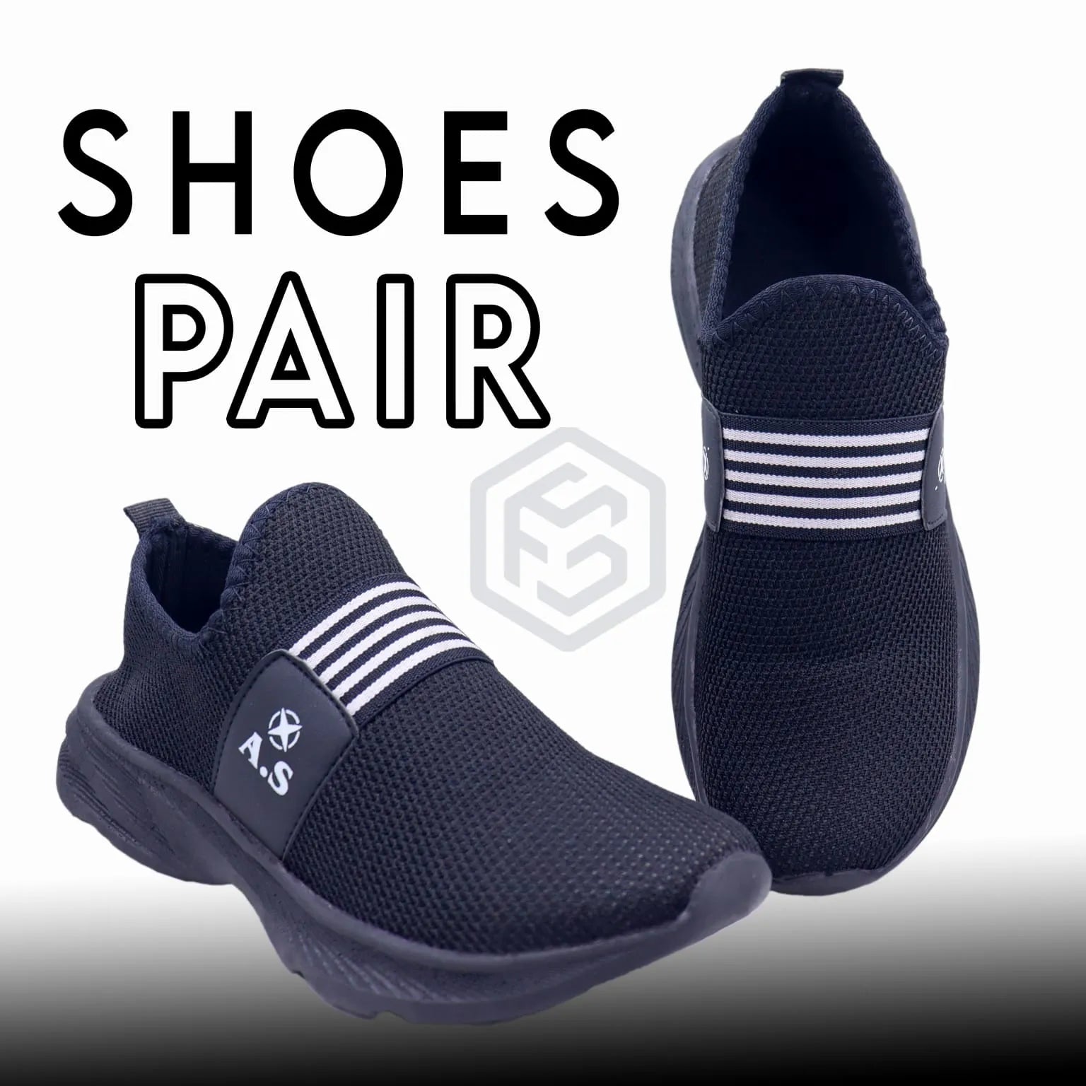 Men’s Lightweight Slip-On Black Sneakers – Breathable Mesh & All-Day Comfort | FS SPOT
