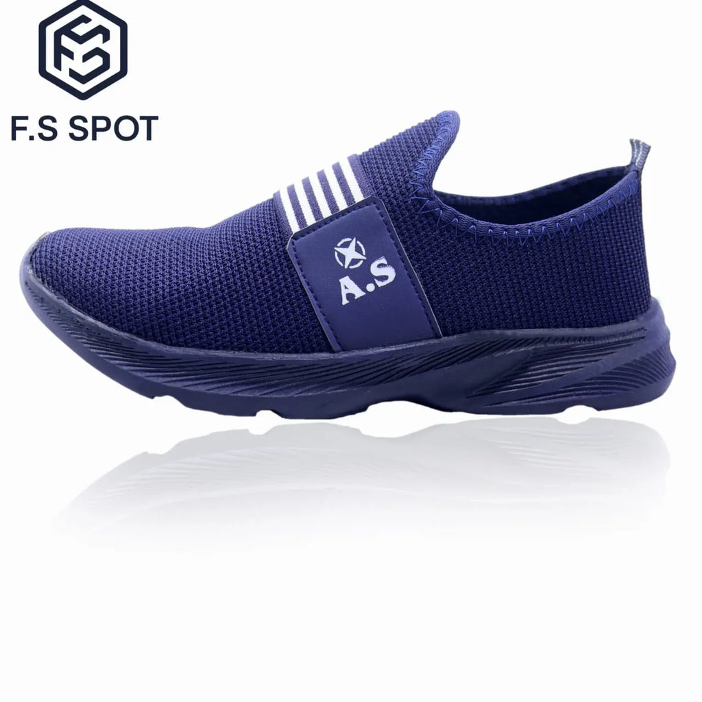 Men’s Lightweight Slip-On Blue Sneakers – Breathable Mesh & All-Day Comfort | FS SPOT