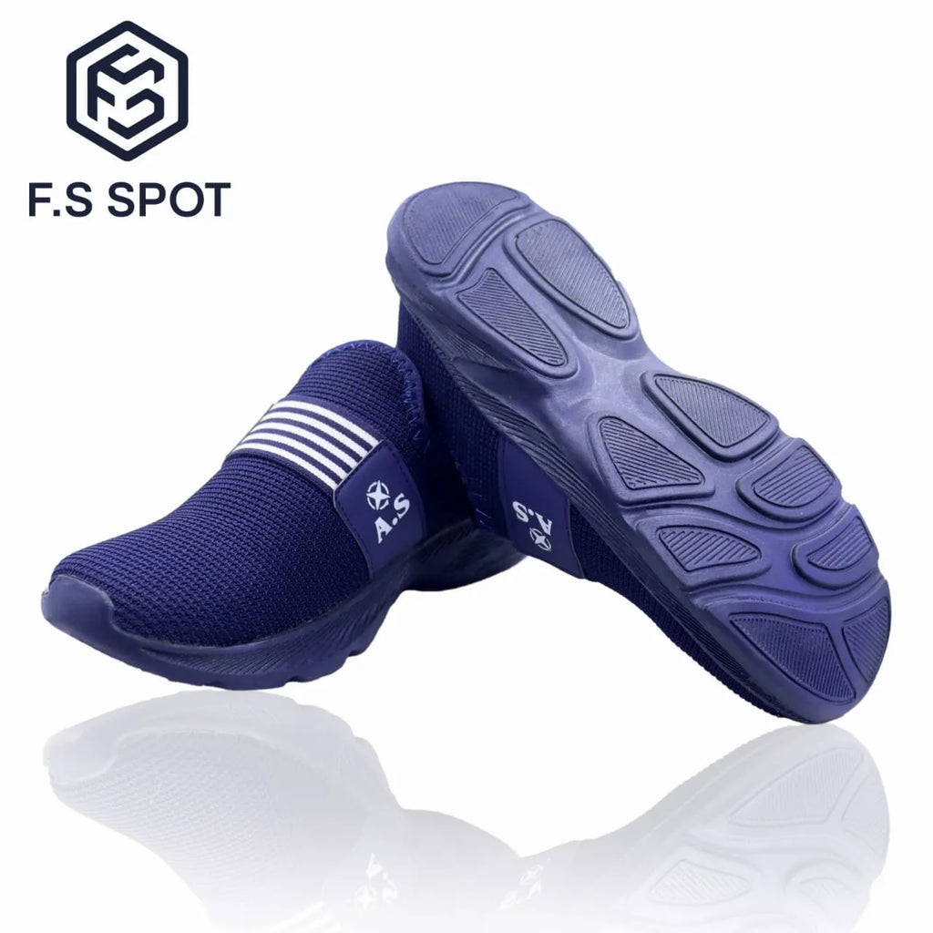 Men’s Lightweight Slip-On Blue Sneakers – Breathable Mesh & All-Day Comfort | FS SPOT