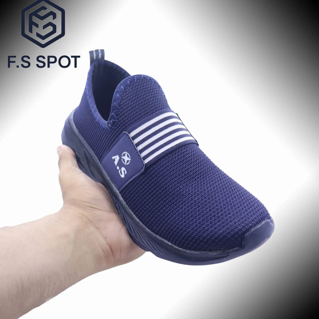 Men’s Lightweight Slip-On Blue Sneakers – Breathable Mesh & All-Day Comfort | FS SPOT