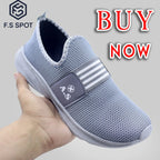 Men’s Lightweight Slip-On Grey Sneakers – Breathable Mesh & All-Day Comfort | FS SPOT